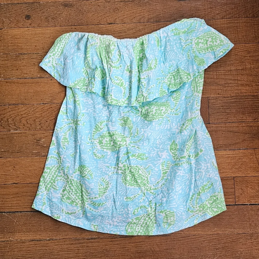 Lilly Pulitzer Wiley Ruffle Tube Top - Picture 2 of 7